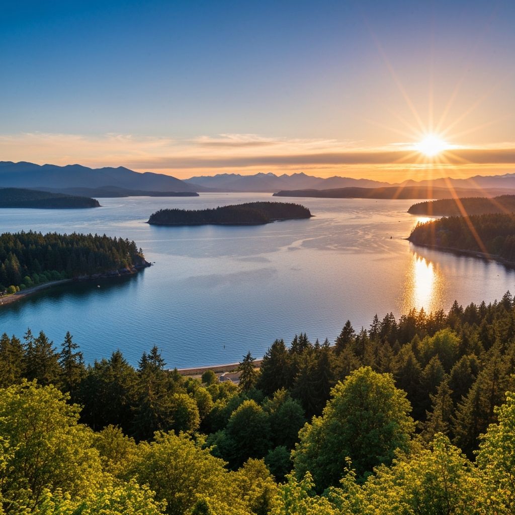 Panoramic view of Brentwood Bay and Coles Bay from the property
