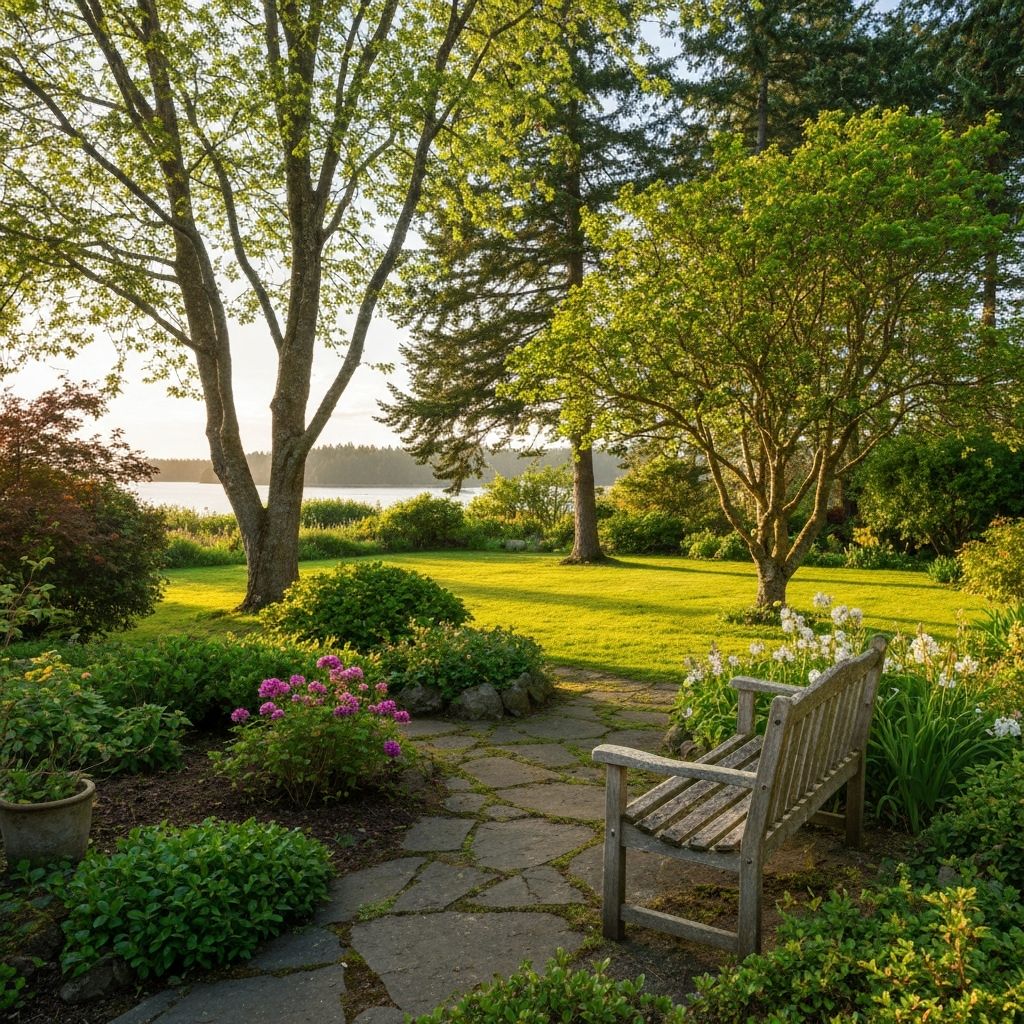 Lush property gardens on 1.7 acres